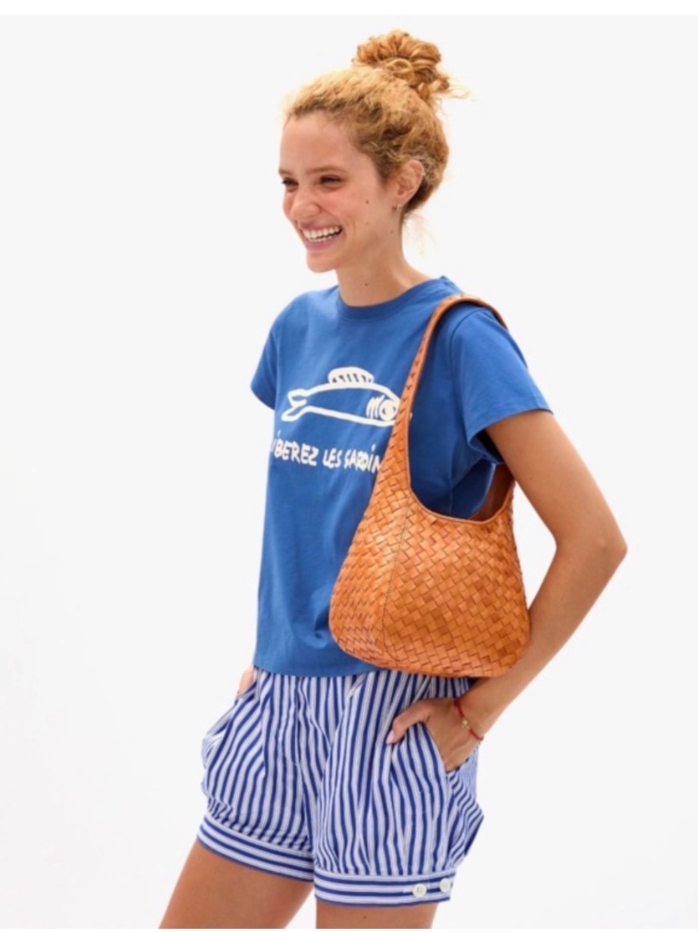 • Clare V. • Petit Bando Tan Crosscheck Pattern